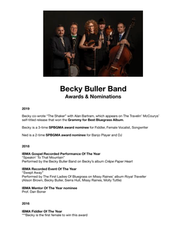 2019 Becky Buller Band
