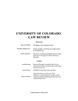 University of Colorado Law Review (U.S.P.S
