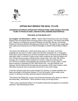 Appian Way Brings the Devil to Life