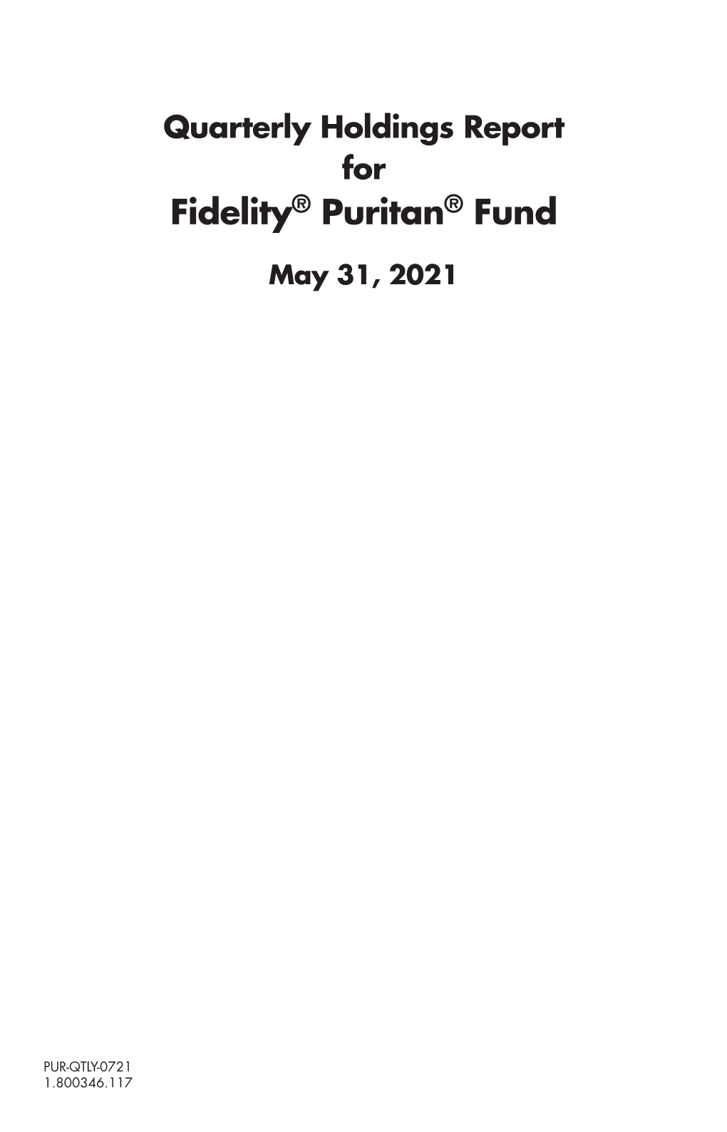 Fidelity® Puritan® Fund