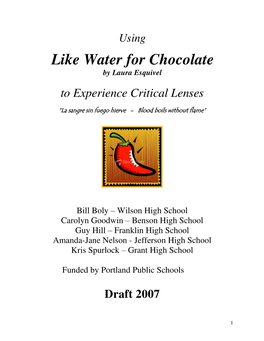 Like Water for Chocolate by Laura Esquivel