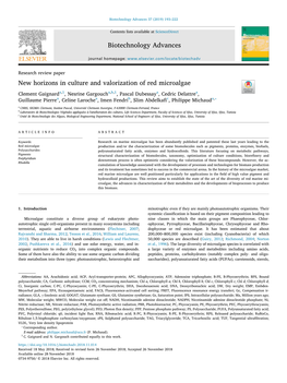 New Horizons in Culture and Valorization of Red Microalgae