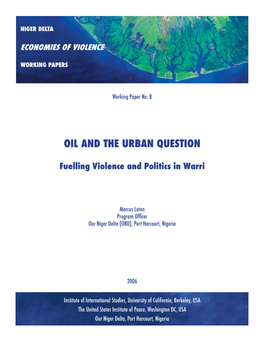 Oil and the Urban Question