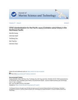 CPUE Standardization for the Pacific Saury (Cololabis Saira) Fishery in the Northwest Pacific