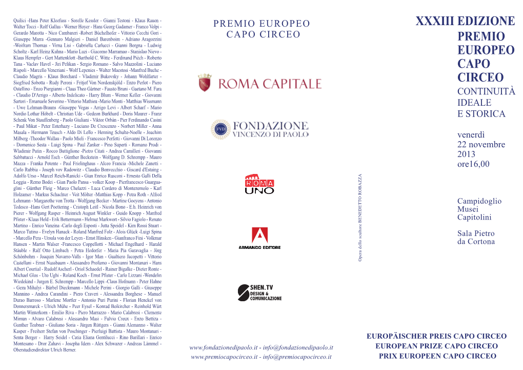 Premio Europeo Capo Circeo Xxxiii Edizione