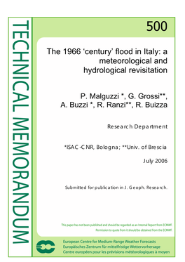 The 1966 'Century' Flood in Italy: a Meteorological and Hydrological