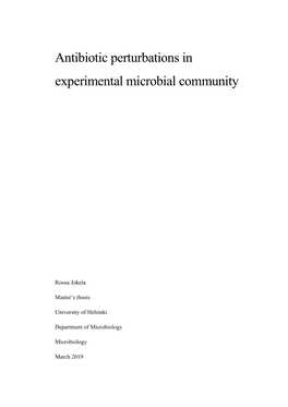 Antibiotic Perturbations in Experimental Microbial Community