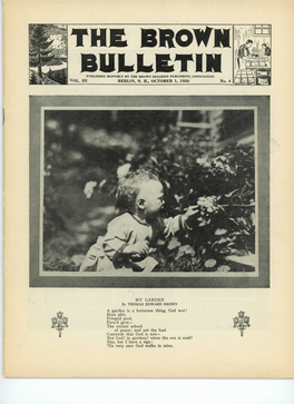 The Brown Bulletin Published Monthly by the Brown Bulletin Publishing^Association Vol