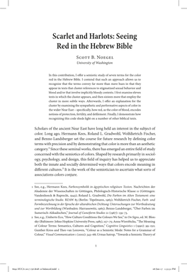 Scarlet and Harlots: Seeing Red in the Hebrew Bible Scott B