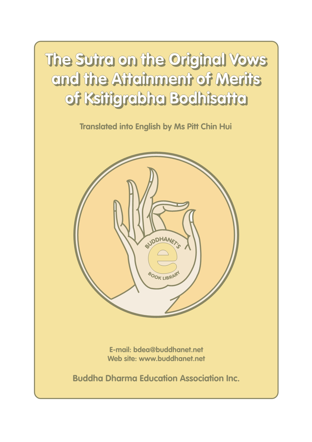 Original Vows of Ksitigarbha Bodhisattva Sutra