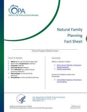 Natural Family Planning Fact Sheet