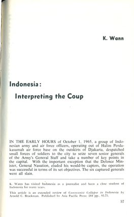 Indonesia: Interpreting the Coup