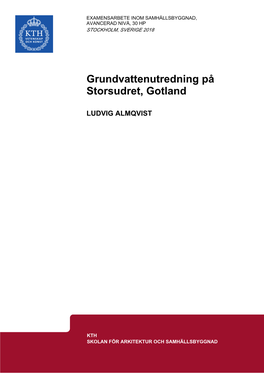 Grundvattenutredning På Storsudret, Gotland