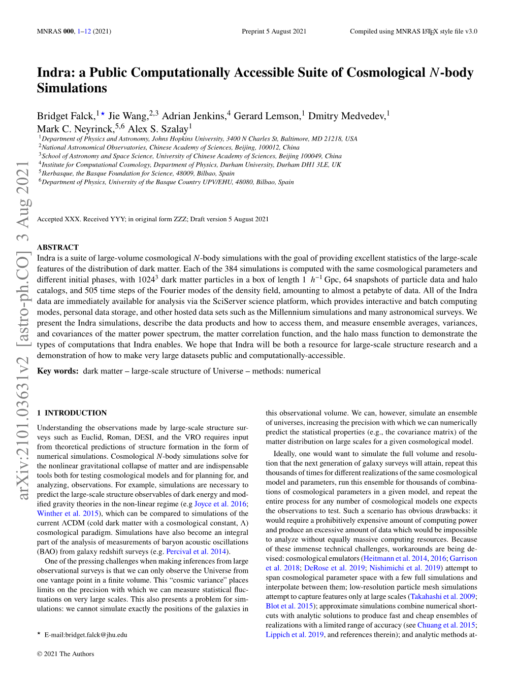 Indra: a Public Computationally Accessible Suite of Cosmological 푁-Body Simulations