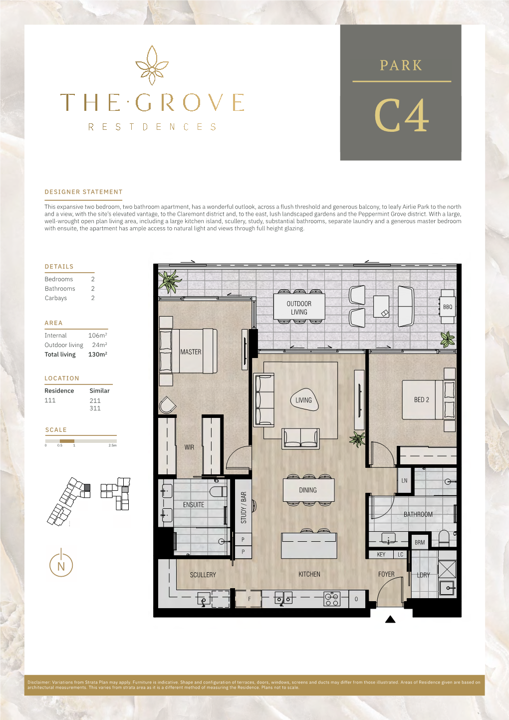 Bed 2 Ldry Study / Bar Bathroom Living Wir Scullery Ensuite Kitchen Dining Master Foyer Outdoor Living