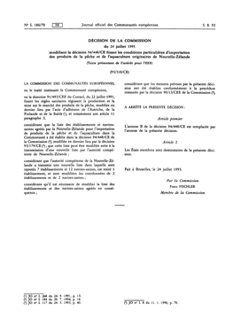 L'annexe B De La Décision 94/448/CE Est Remplacée Par Les États