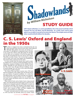 C. S. Lewis' Oxford and England in the 1950S STUDY GUIDE