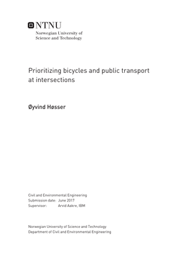 Prioritizing Bicycles and Public Transport at Intersections