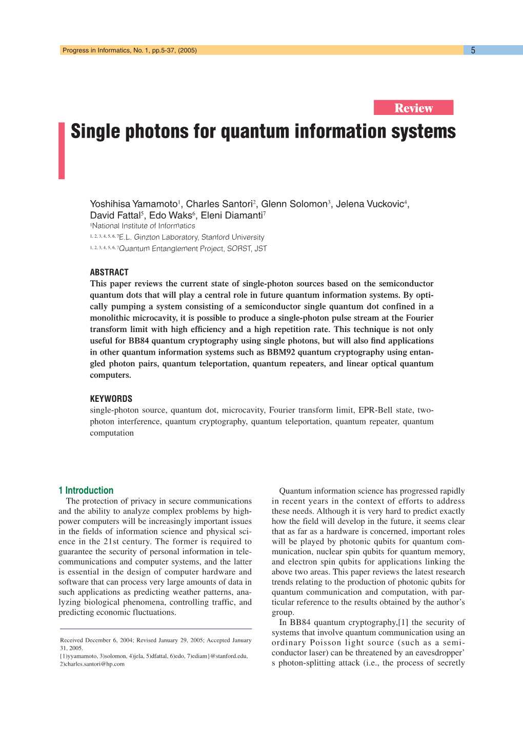 Single Photons for Quantum Information Systems