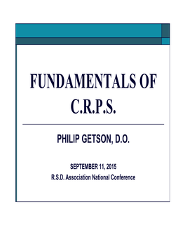 Fundamentals of C.R.P.S