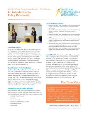 Policy Debate (PD)