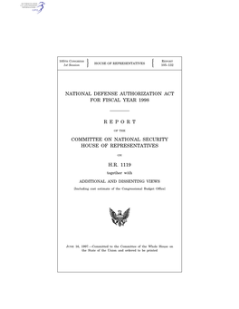 National Defense Authorization Act for Fiscal Year 1998 R E P O R T Committee on National Security House of Representatives H.R