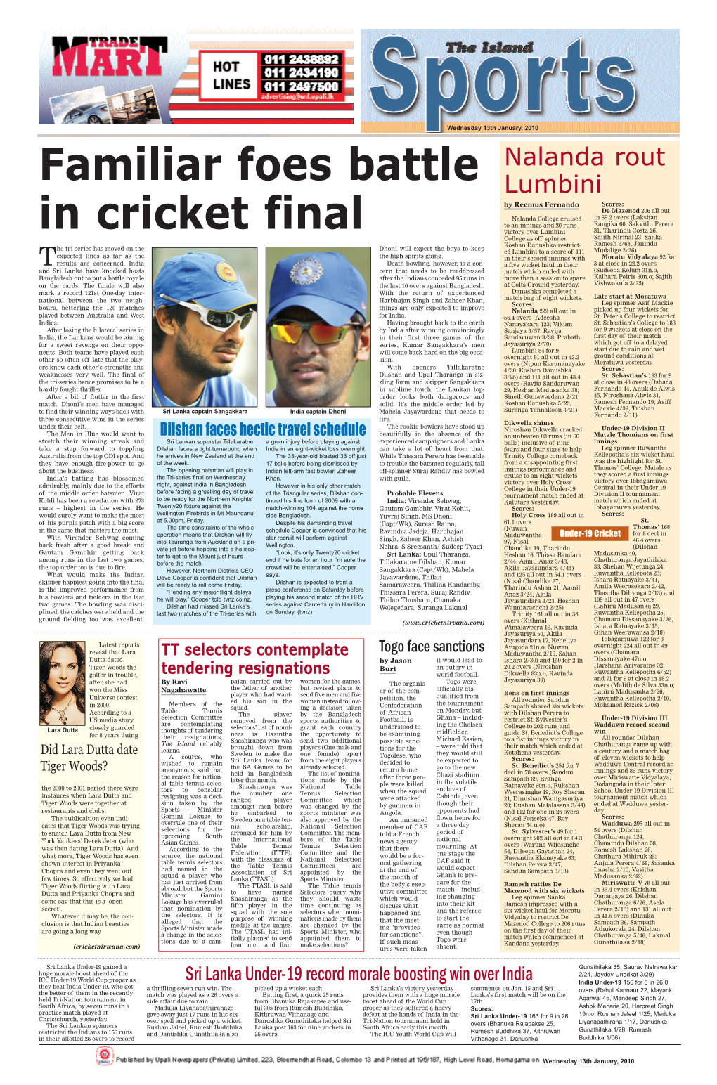 Familiar Foes Battle in Cricket Final