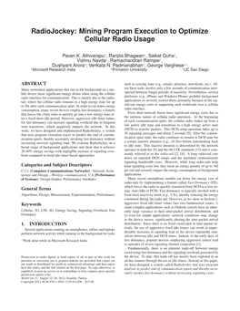 Mining Program Execution to Optimize Cellular Radio Usage