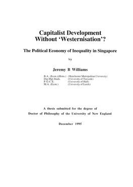 Capitalist Development Without �Westernisation�?