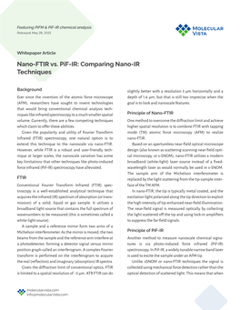 Nano-FTIR Vs. Pif-IR: Comparing Nano‐IR Techniques