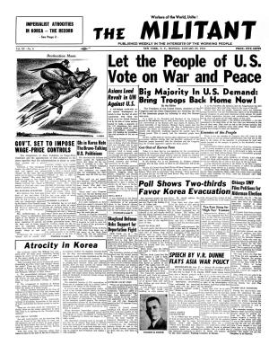 Let the People of U.S. Vote on War and Peace Asians Lead Big Majority in U.S
