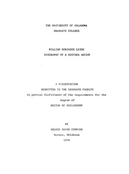 The University of Oklahoma Graduate College William