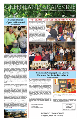 Greenland Grapevine a Community Newsletter for the Town of Greenland, NH