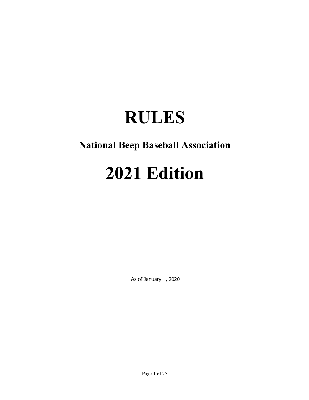 NBBA Rule Book, 2021 Edition in .Pdf Format