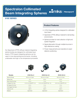 Spectralon Collimated Beam Integrating Spheres