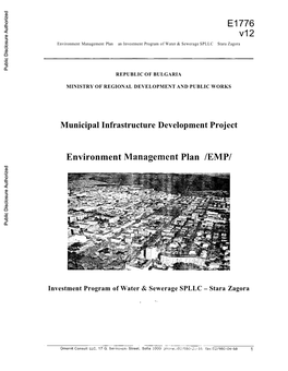 Municipal Infrastructure Development Project Public Disclosure Authorized Environment Management Plan /EMPI Public Disclosure Authorized