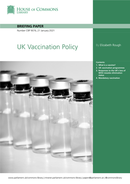 UK Vaccination Policy