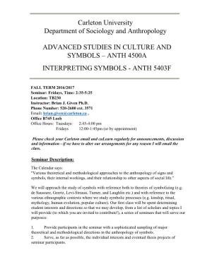 Interpreting Symbols - Anth 5403F