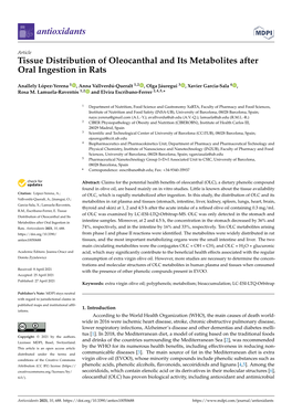 Tissue Distribution of Oleocanthal and Its Metabolites After Oral Ingestion in Rats