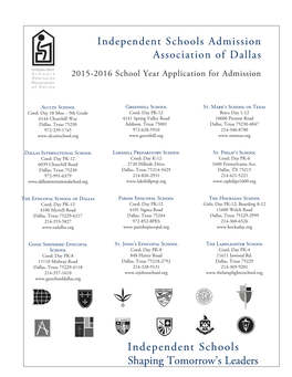Independent Schools Admission Association of Dallas