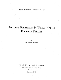 Airborne Operations in World War Ii, European Theater