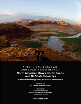 North American Heavy Oil, Oil Sands, and Oil Shale Resources in Response to Energy Policy Act of 2005 Section 369(P)