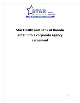 Star Health and Bank of Baroda Enter Into a Corporate Agency Agreement