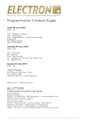 Programmation Fonderie Kugler
