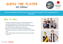 GUESS the PLAYER AFL Edition