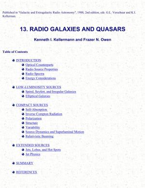 Radio Galaxies and Quasars