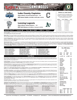 Lansing Lugnuts Lake County Captains