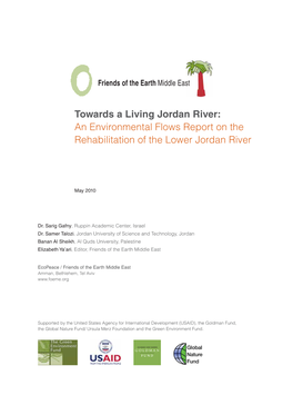 Towards a Living Jordan River: an Environmental Flows Report on the Rehabilitation of the Lower Jordan River