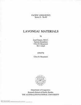 Lavongai Materials
