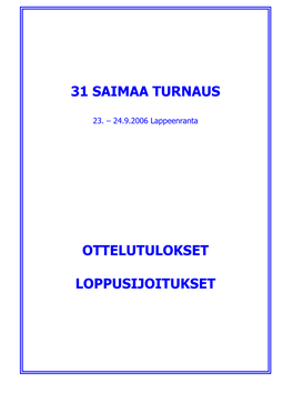 Tulokset 2006